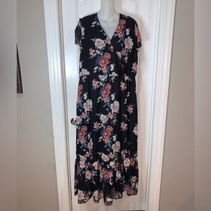 Always Indigo Plus Size Floral Print Dress NWOT